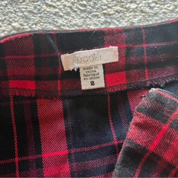 Urban Outfitters Ecoté Plaid Inverted Pleat Skirt - Picture 4 of 5
